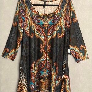 White Mark Multicolor Paisley Tunic